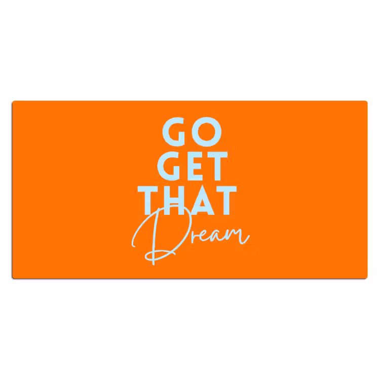 Bureau onderlegger - Oranje - Blauw - Go get that dream — 2