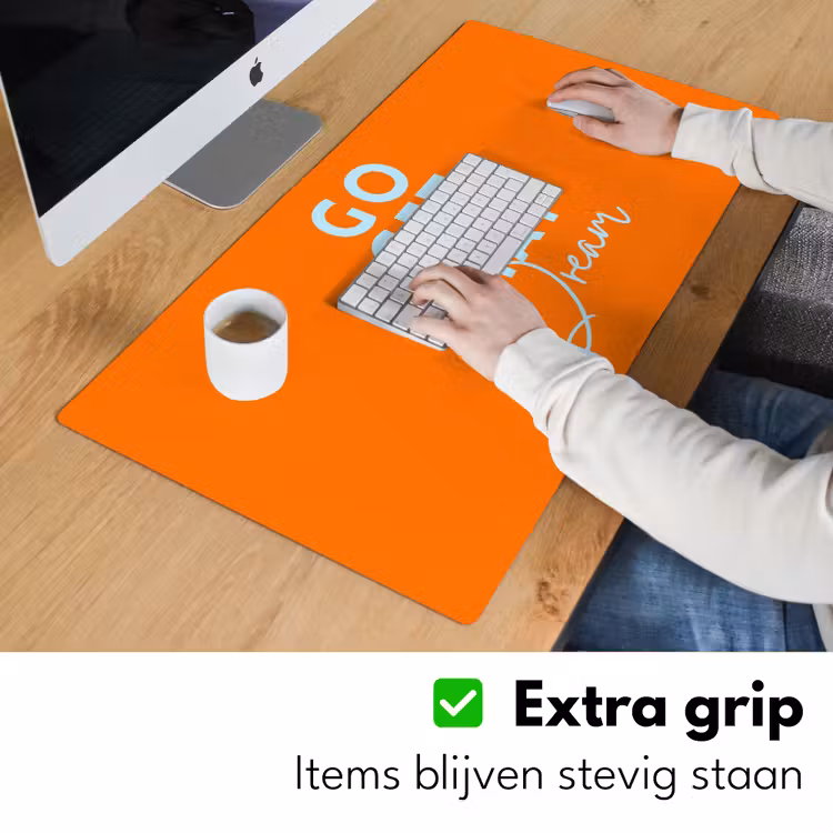 Bureau onderlegger - Oranje - Blauw - Go get that dream — 6