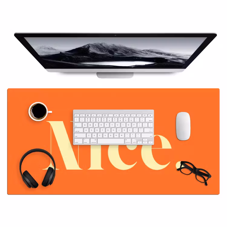 Bureau onderlegger - Oranje - Gebroken wit - Nice — 4