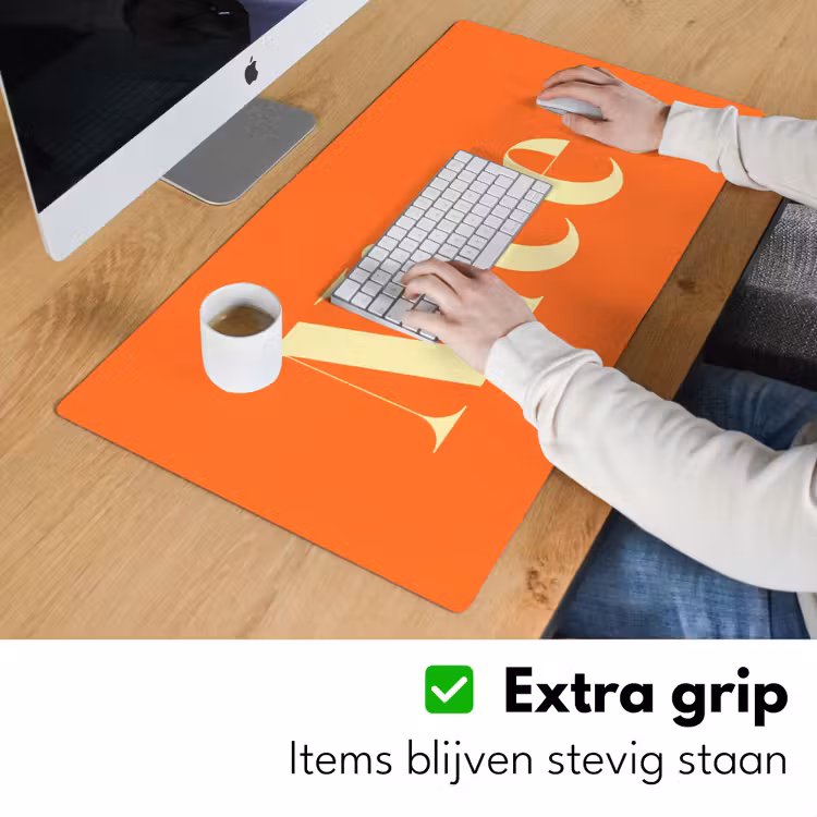 Bureau onderlegger - Oranje - Gebroken wit - Nice — 6