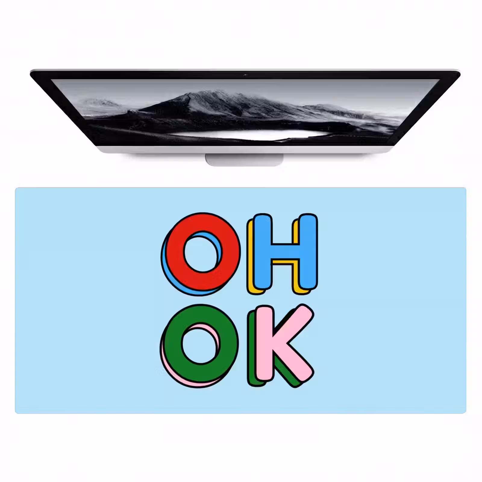 Bureau onderlegger - Oh ok - Blauw - Kleurrijk — 1