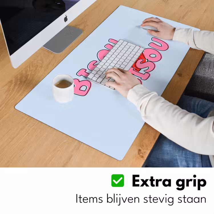 Bureau onderlegger - Bisou - Blauw - Roze - Lippen — 6
