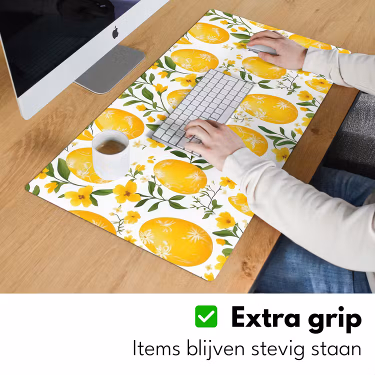Bureau onderlegger - Bloemen - Paaseieren - Geel — 5