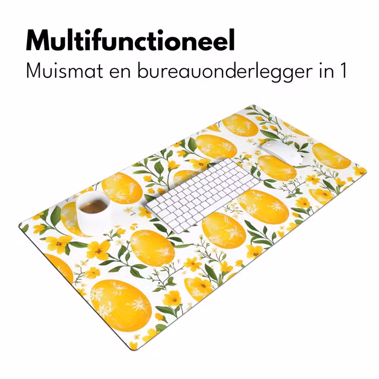 Bureau onderlegger - Bloemen - Paaseieren - Geel — 6