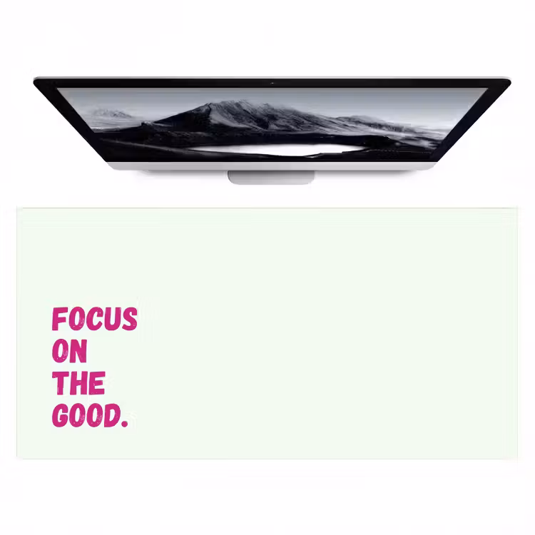 Bureau onderlegger - Focus on the good - Beige - Roze — 1