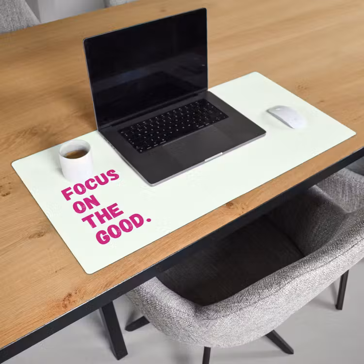 Bureau onderlegger - Focus on the good - Beige - Roze — 3