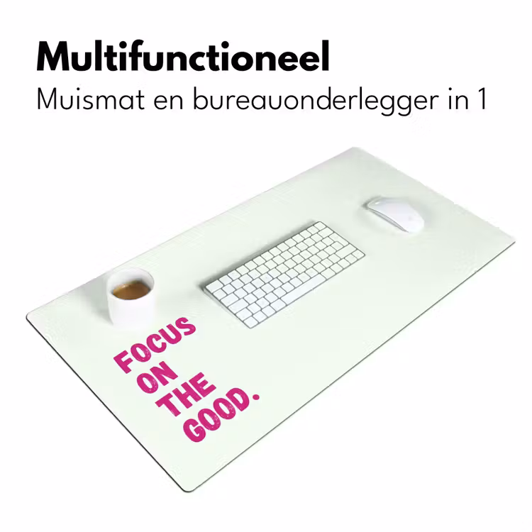 Bureau onderlegger - Focus on the good - Beige - Roze — 7
