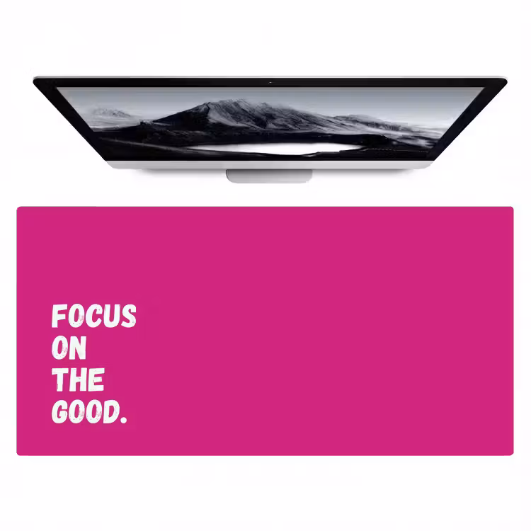 Bureau onderlegger - Focus on the good - Roze - Simple — 1