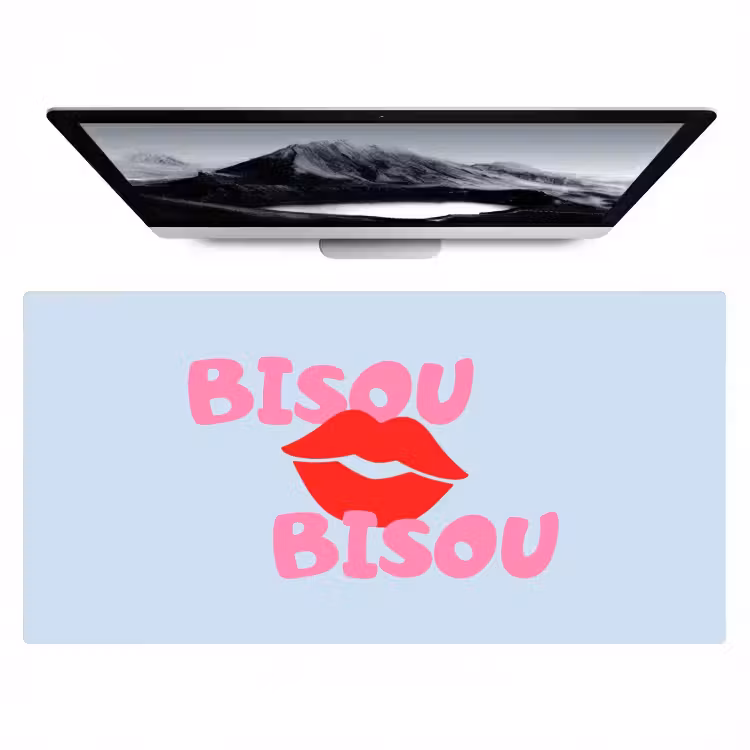 Bureau onderlegger - Lippen - Bisou - Blauw — 1
