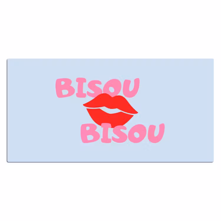Bureau onderlegger - Lippen - Bisou - Blauw — 2