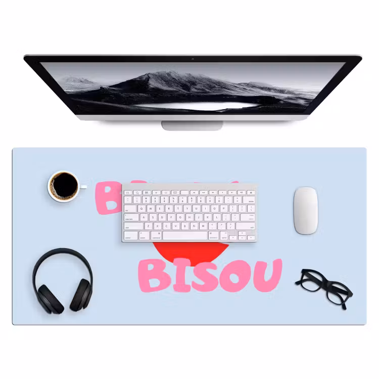 Bureau onderlegger - Lippen - Bisou - Blauw — 4