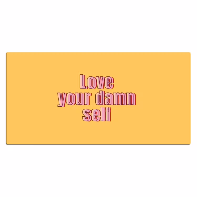 Bureau onderlegger - Love yourself - Roze - Geel — 2