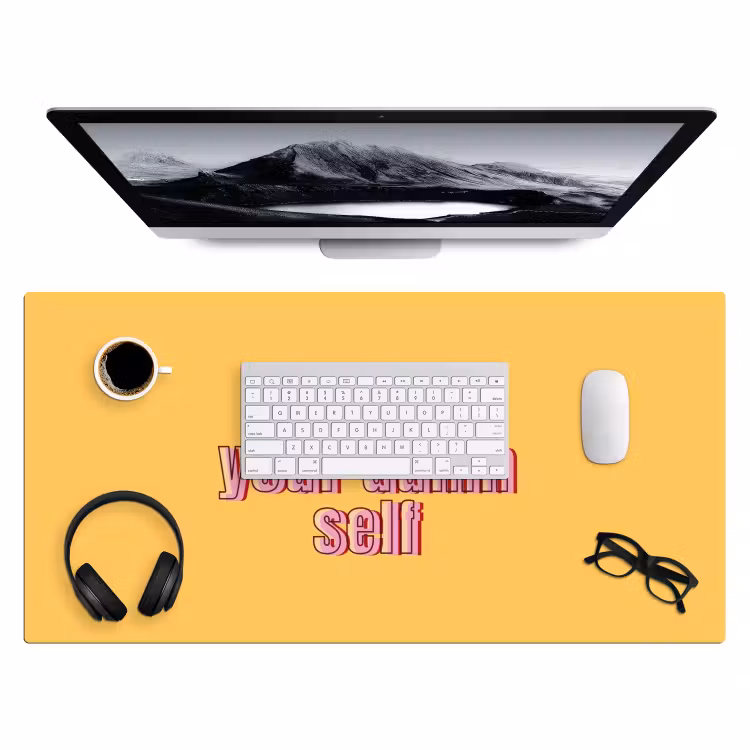 Bureau onderlegger - Love yourself - Roze - Geel — 4