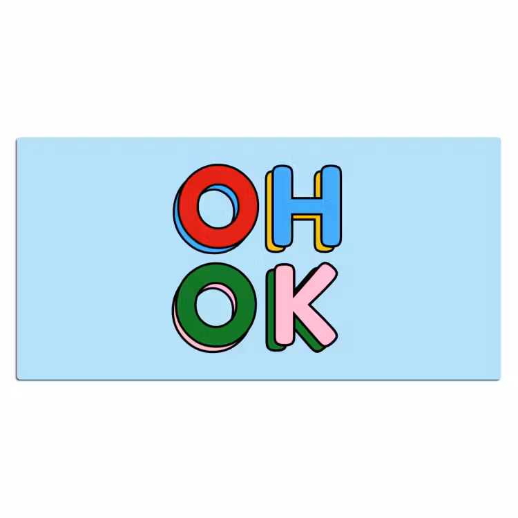Bureau onderlegger - Oh ok - Blauw - Kleurrijk — 2