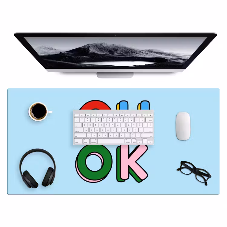 Bureau onderlegger - Oh ok - Blauw - Kleurrijk — 4