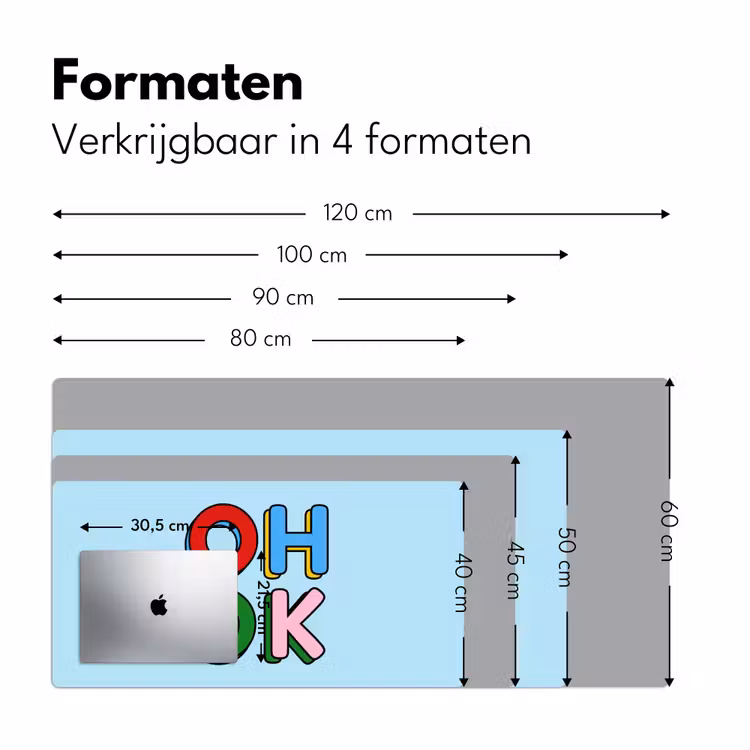 Bureau onderlegger - Oh ok - Blauw - Kleurrijk — 8