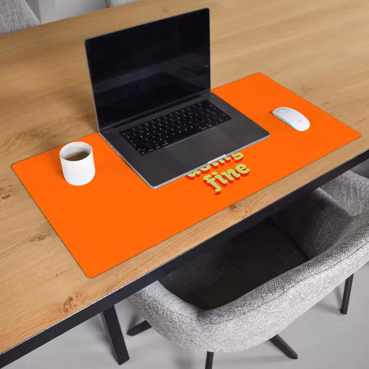 Bureau onderlegger - Oranje - Slow down you're doing fine - Retro — 3