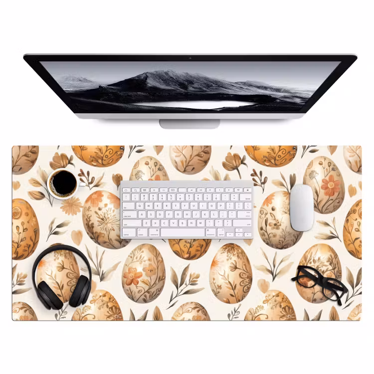 Bureau onderlegger - Paaseieren - Bruin - Bloemen — 3