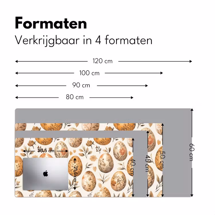Bureau onderlegger - Paaseieren - Bruin - Bloemen — 7