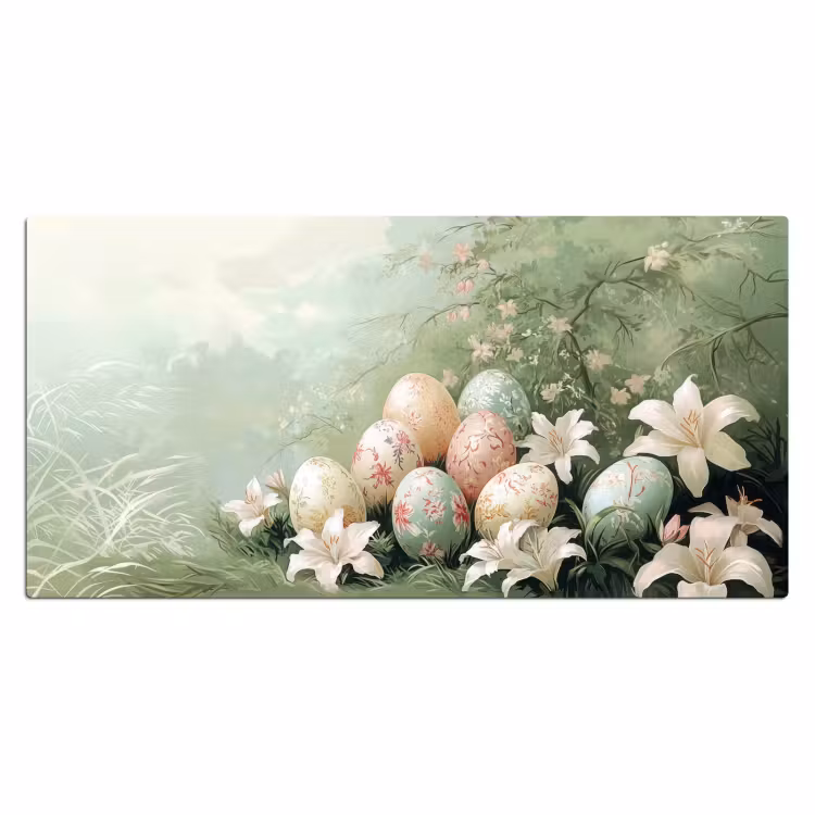 Bureau onderlegger - Paaseieren - Pasteltinten - Bloemen — 1