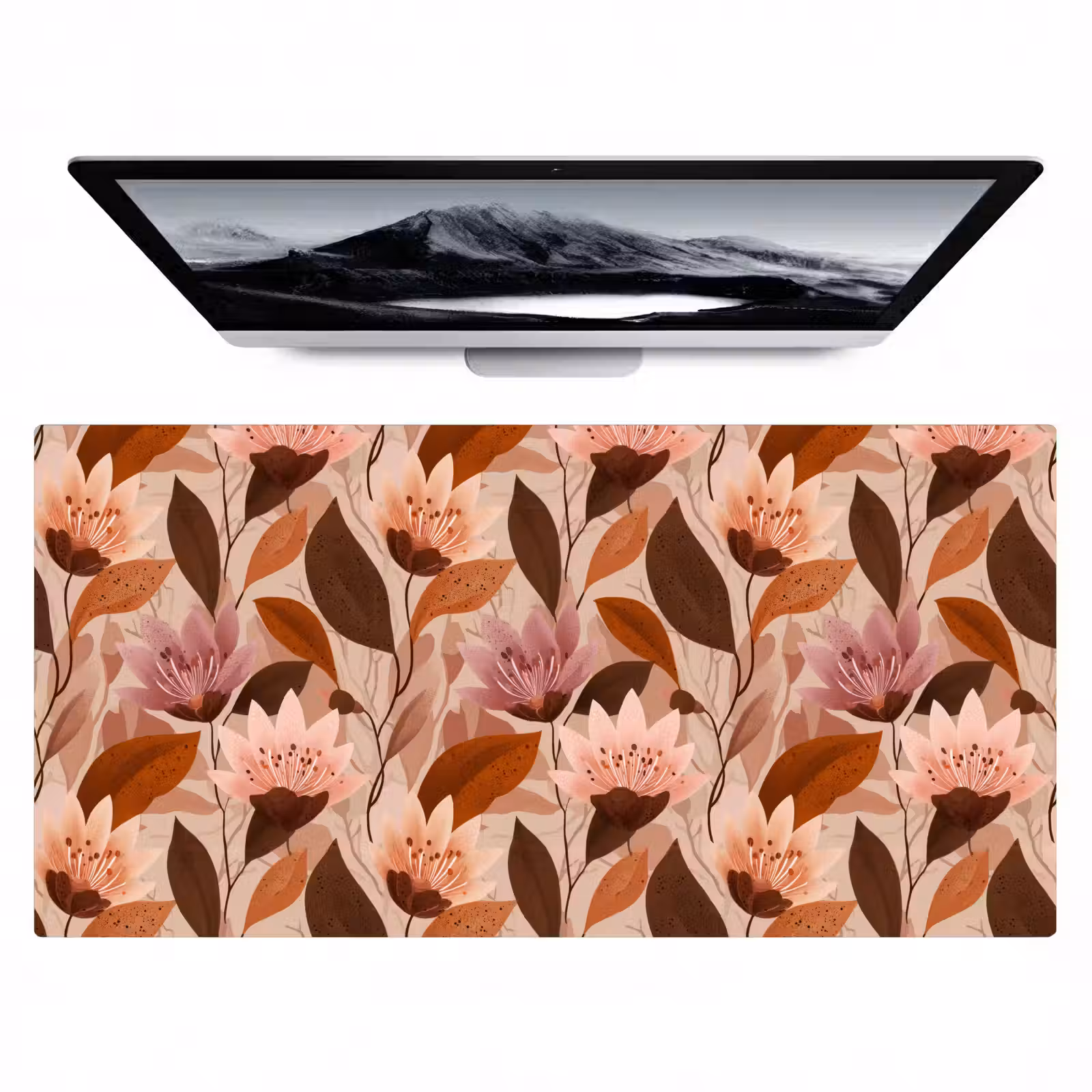 Bureau onderlegger - Bloemen - Bladeren - Bruin — 1