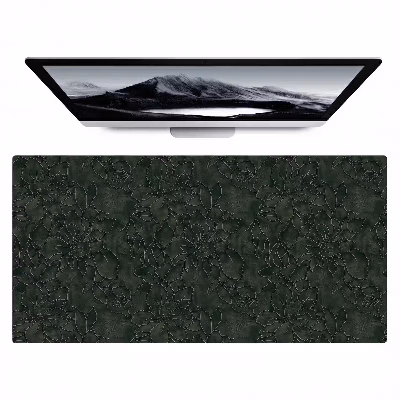 Bureau onderlegger - Bloemen - Lijnen - Groen — 1