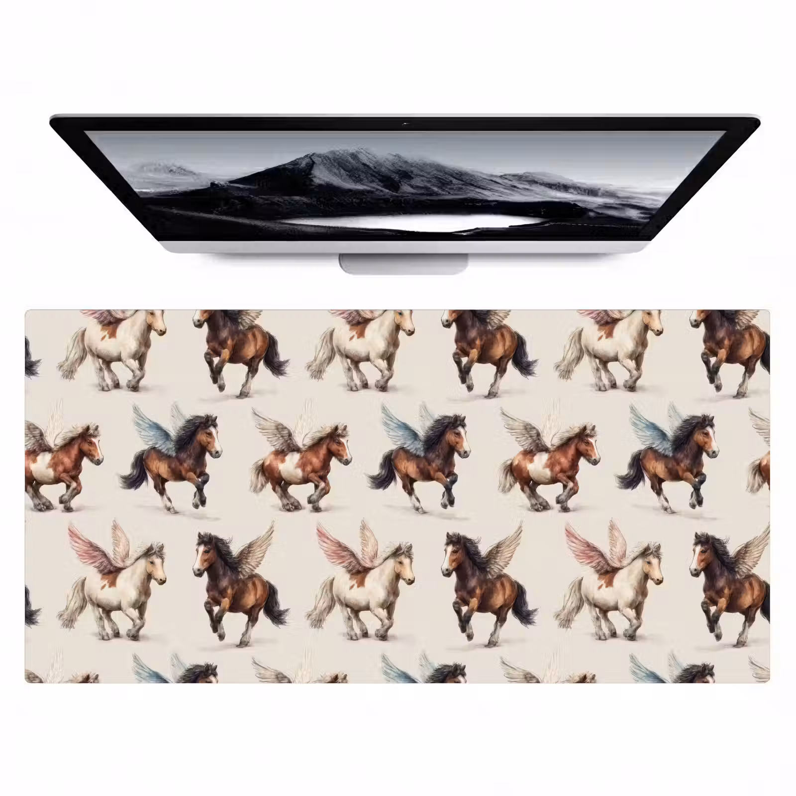 Bureau onderlegger - Paarden - Vleugels - Kleurrijk — 1