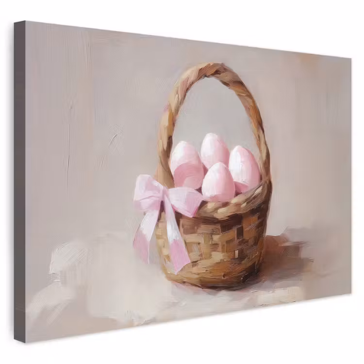 Buiten canvas - Mand - Eieren - Roze — 1