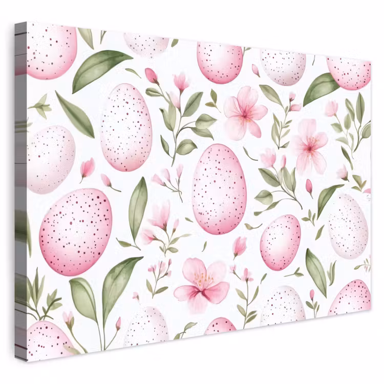 Buiten canvas - Patroon - Eieren - Roze - Pasen — 1