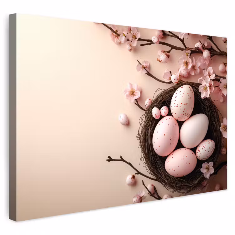 Buiten canvas - Roze - Bloesems - Eieren — 1