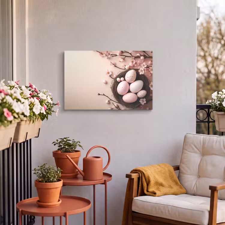 Buiten canvas - Roze - Bloesems - Eieren — 4