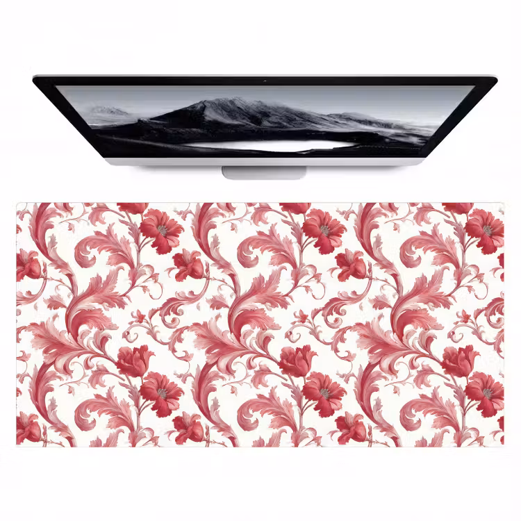 Bureau onderlegger - Barok - Patroon - Rood — 1