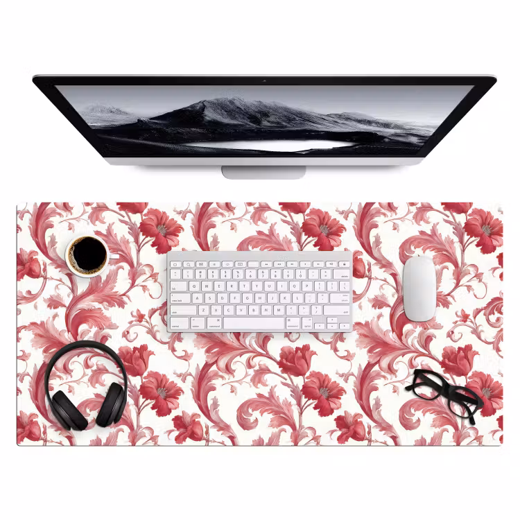 Bureau onderlegger - Barok - Patroon - Rood — 4