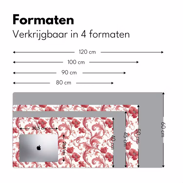 Bureau onderlegger - Barok - Patroon - Rood — 8