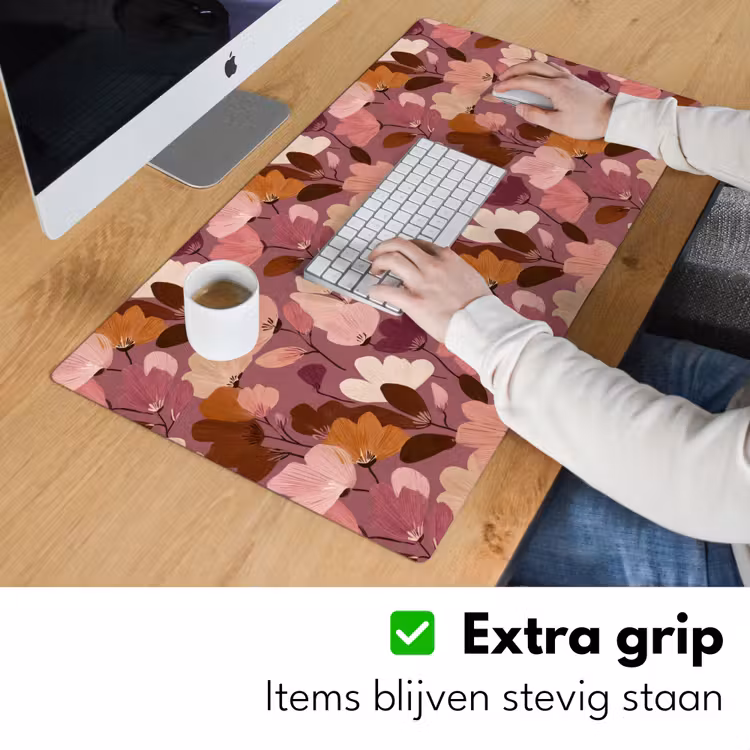 Bureau onderlegger - Bloem - Patroon - Roze — 6