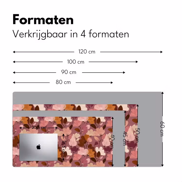 Bureau onderlegger - Bloem - Patroon - Roze — 8