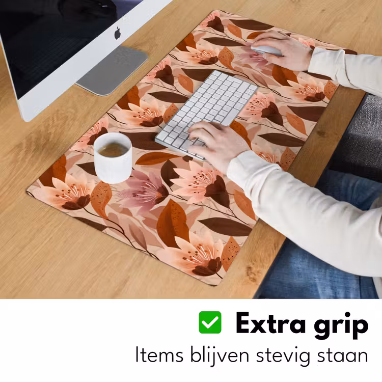 Bureau onderlegger - Bloemen - Bladeren - Bruin — 6