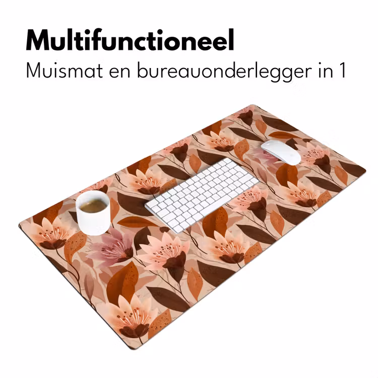 Bureau onderlegger - Bloemen - Bladeren - Bruin — 7