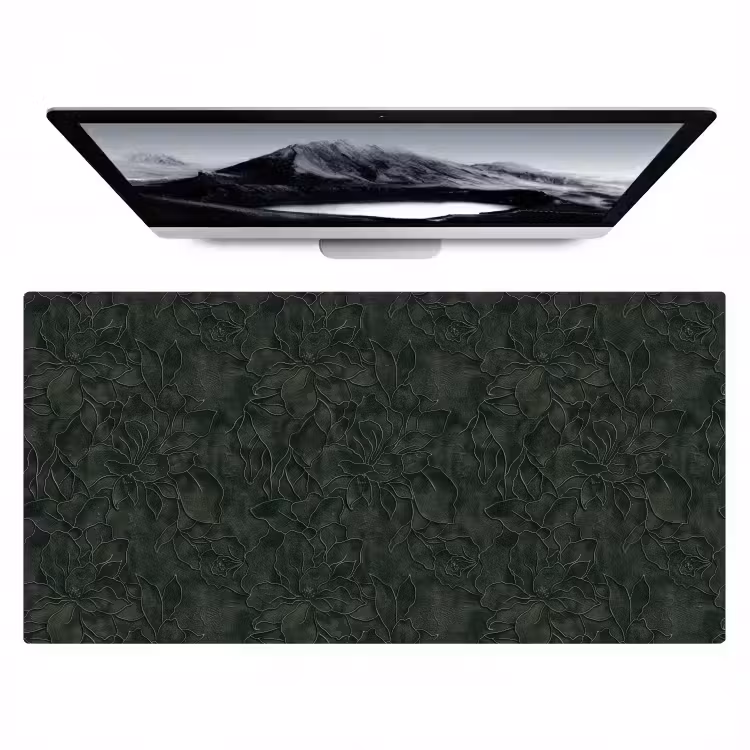 Bureau onderlegger - Bloemen - Lijnen - Groen — 1
