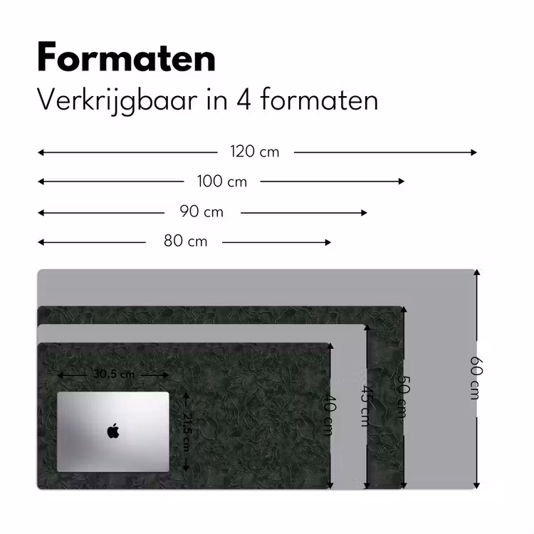 Bureau onderlegger - Bloemen - Lijnen - Groen — 8