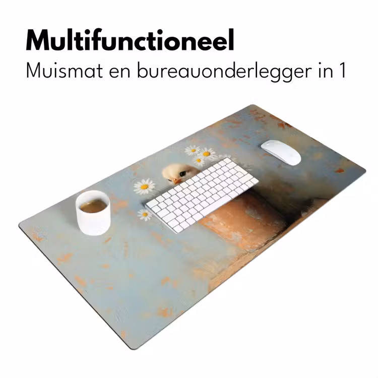 Bureau onderlegger - Bloempot - Kuiken - Bloemetjes — 6