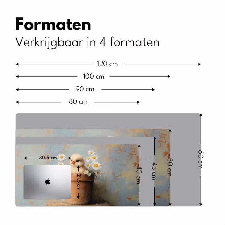 Bureau onderlegger - Bloempot - Kuiken - Bloemetjes — 7