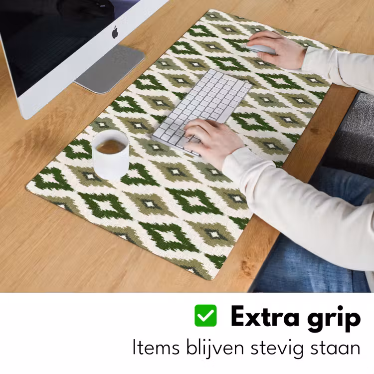Bureau onderlegger - Geografisch - Ruitmotief - Groen — 6