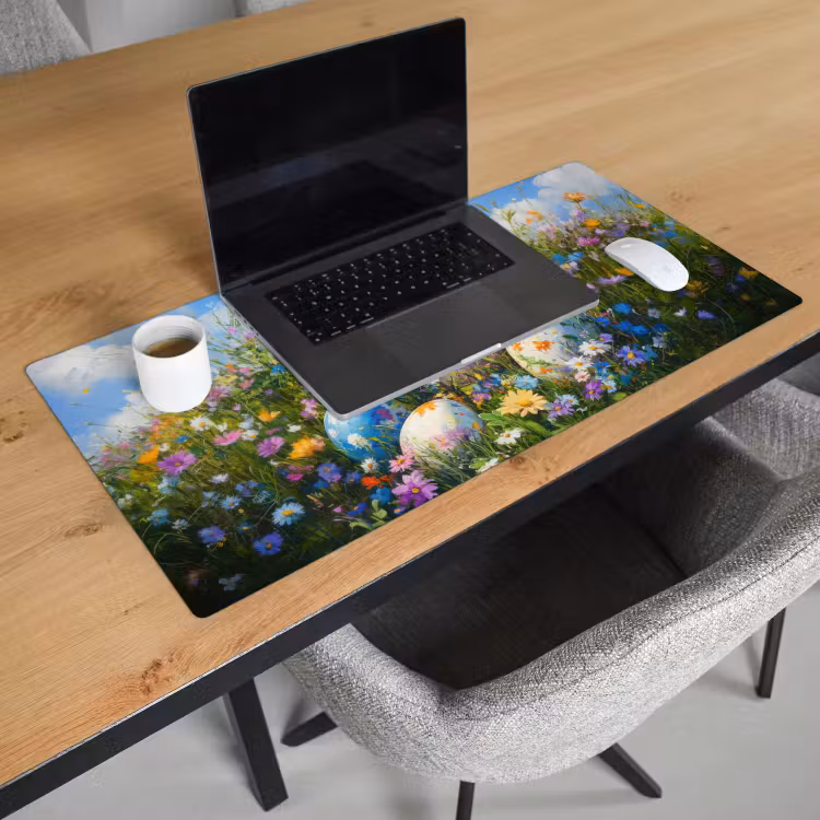 Bureau onderlegger - Grasveld - Eieren - Bloemen — 2