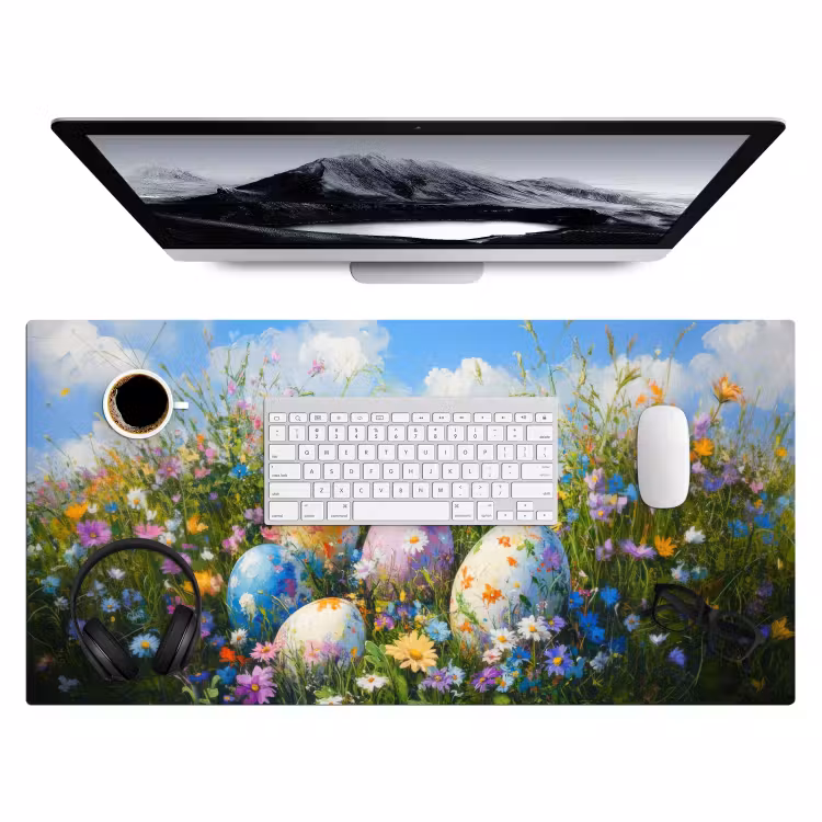 Bureau onderlegger - Grasveld - Eieren - Bloemen — 3