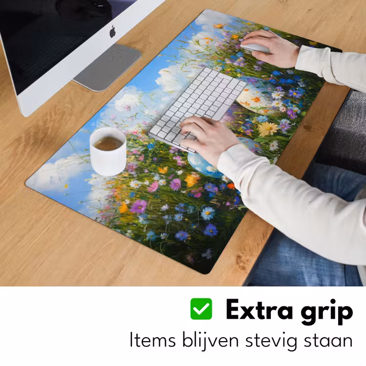 Bureau onderlegger - Grasveld - Eieren - Bloemen — 5