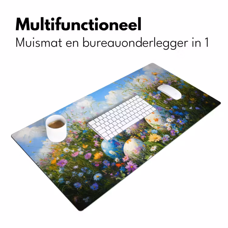 Bureau onderlegger - Grasveld - Eieren - Bloemen — 6
