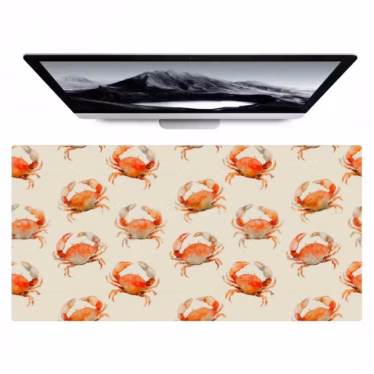 Bureau onderlegger - Krabben - Patroon - Oranje — 1