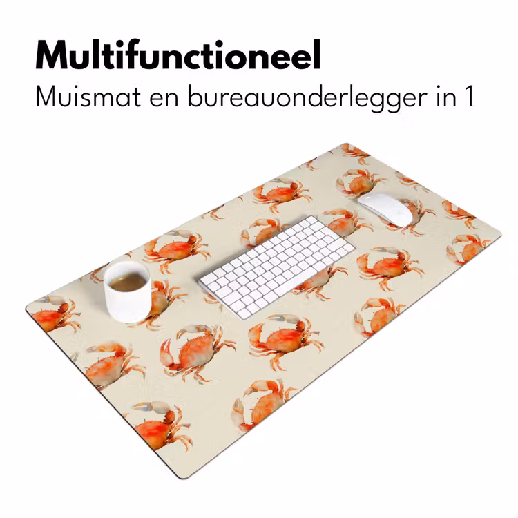 Bureau onderlegger - Krabben - Patroon - Oranje — 7