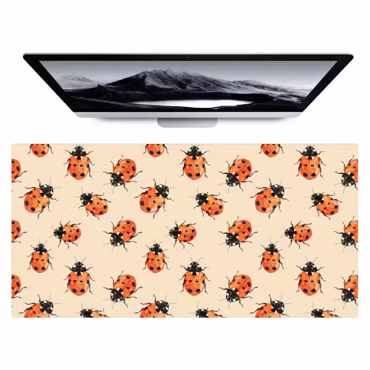 Bureau onderlegger - Lieveheersbeestjes - Patroon - Rood — 1
